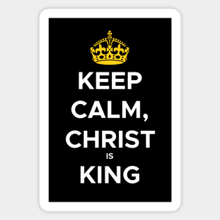 Keep calm, Christ is king, with crown and white text Sticker